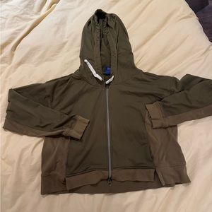 Green cropped zip up jacket